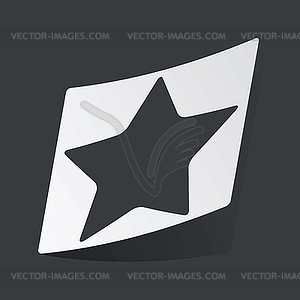 Monochrome star sticker - vector image