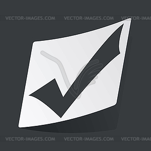 Monochrome tick mark sticker - vector clip art