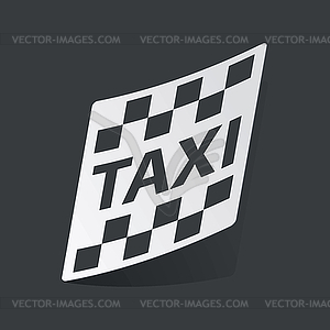 Monochrome taxi sticker - white & black vector clipart