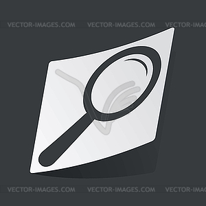 Monochrome search sticker - white & black vector clipart
