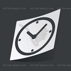 Monochrome clock sticker - vector image