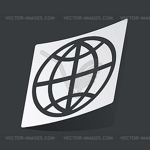 Monochrome globe sticker - vector clipart