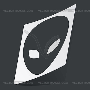 Monochrome alien sticker - vector clip art