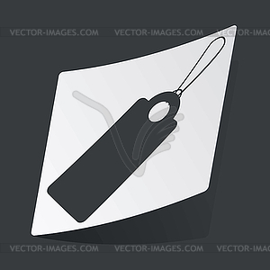 Monochrome string tag sticker - vector clipart