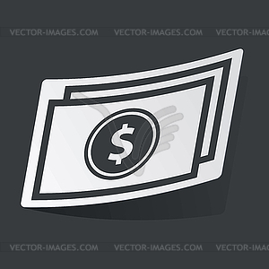 Monochrome dollar bill sticker - vector clipart / vector image