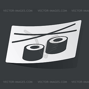 Monochrome sushi sticker - vector clipart