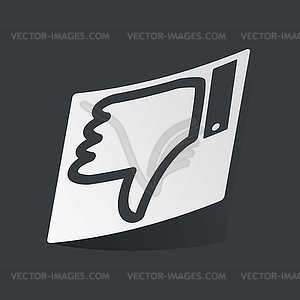 Monochrome dislike sticker - vector clipart