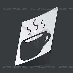 Monochrome hot drink sticker - vector clip art