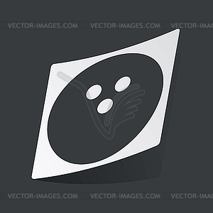 Monochrome bowling sticker - vector clip art