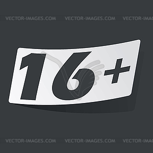 Monochrome 16 plus sticker - vector clipart