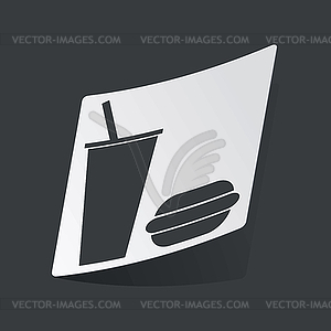 Monochrome fast food sticker - vector image