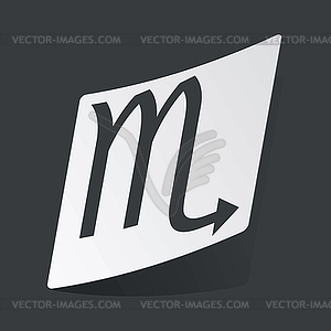 Monochrome Scorpio sticker - vector clipart