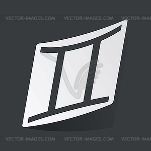 Monochrome Gemini sticker - vector clip art