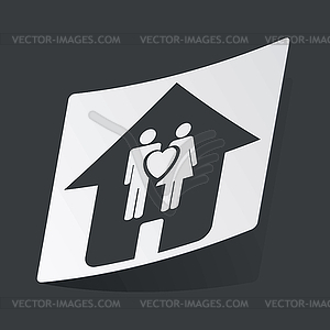 Монохромный семья наклейка - векторизованное изображение
