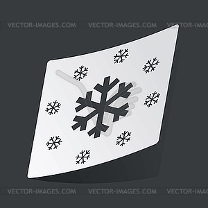 Monochrome snow sticker - vector clipart