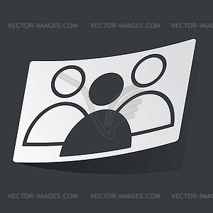 Monochrome group leader sticker - vector clip art