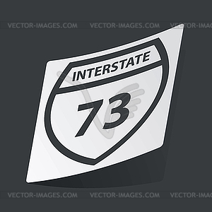 Monochrome Interstate 73 sticker - vector clip art