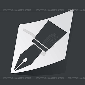 Monochrome ink pen nib sticker - royalty-free vector clipart