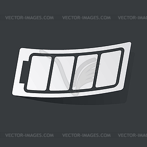 Монохромный пустой стикер батареи - стоковое векторное изображение