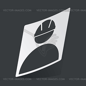 Monochrome builder sticker - vector image