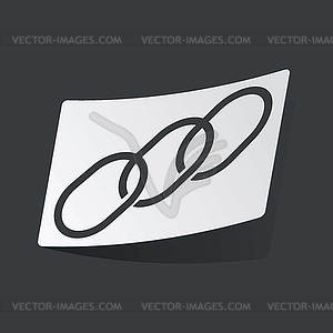 Monochrome chain sticker - vector clipart