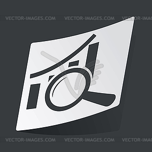 Monochrome graphic examination sticker - vector image