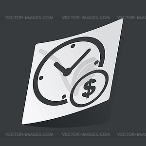 Monochrome time is money sticker - vector image