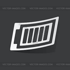 Monochrome charged battery sticker - vector clip art