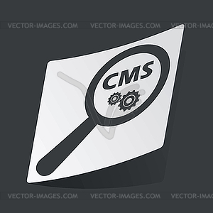 Monochrome CMS search sticker - vector clipart