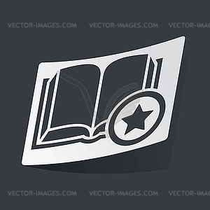 Monochrome favorite book sticker - vector clipart