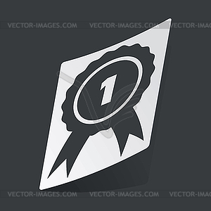 Monochrome 1st place award sticker - vector clipart