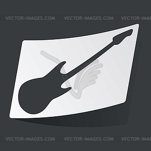 Monochrome guitar sticker - vector clipart