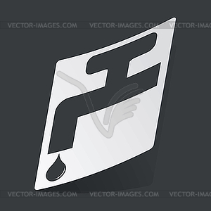 Monochrome water tap sticker - vector clip art