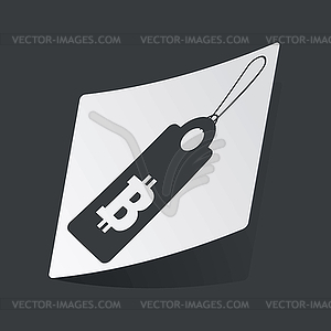 Monochrome bitcoin price sticker - vector clipart