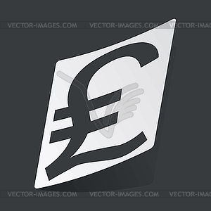 Monochrome pound sterling sticker - vector image