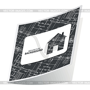 Black architecture sticker  - vector image