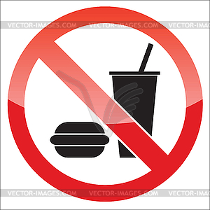 Food forbidden icon - vector image