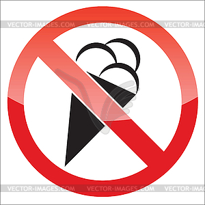 Ice cream forbidden icon - vector image