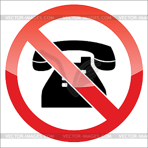 Phone forbidden icon - color vector clipart