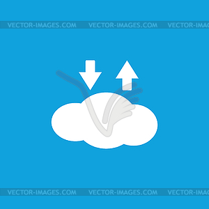 Simple cloud connection blue icon - vector clipart