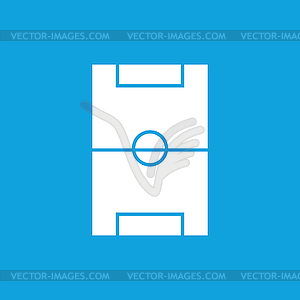 Simple football field blue icon - vector clipart