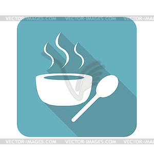 Square hot soup icon - vector clipart / vector image