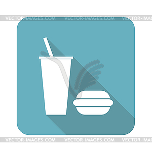 Square fast food icon - color vector clipart