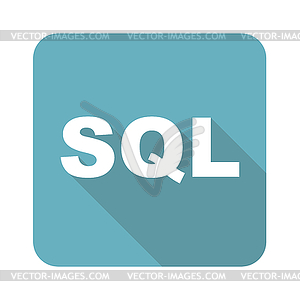 Square SQL icon - vector image