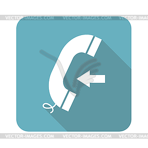 Square incoming call icon - royalty-free vector clipart