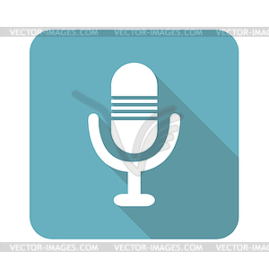 Square microphone icon - vector clip art