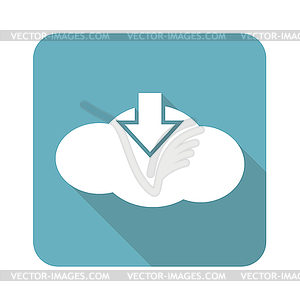 Square cloud download icon - vector clipart / vector image