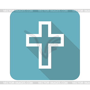 Square christian cross icon - vector clipart