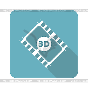 Square 3D movie icon - vector clipart / vector image