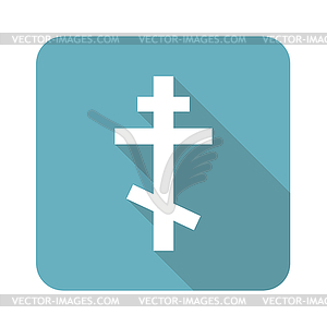 Square orthodox cross icon - vector image